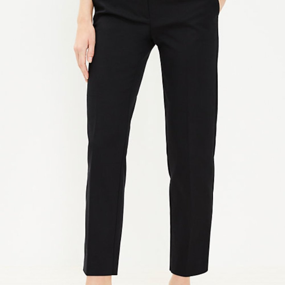 Loft Curvy Ankle Cropped Black Pant Size 8 Tall.